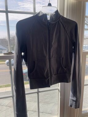 Skims Women's Blue Zip-Up Crop Jacket